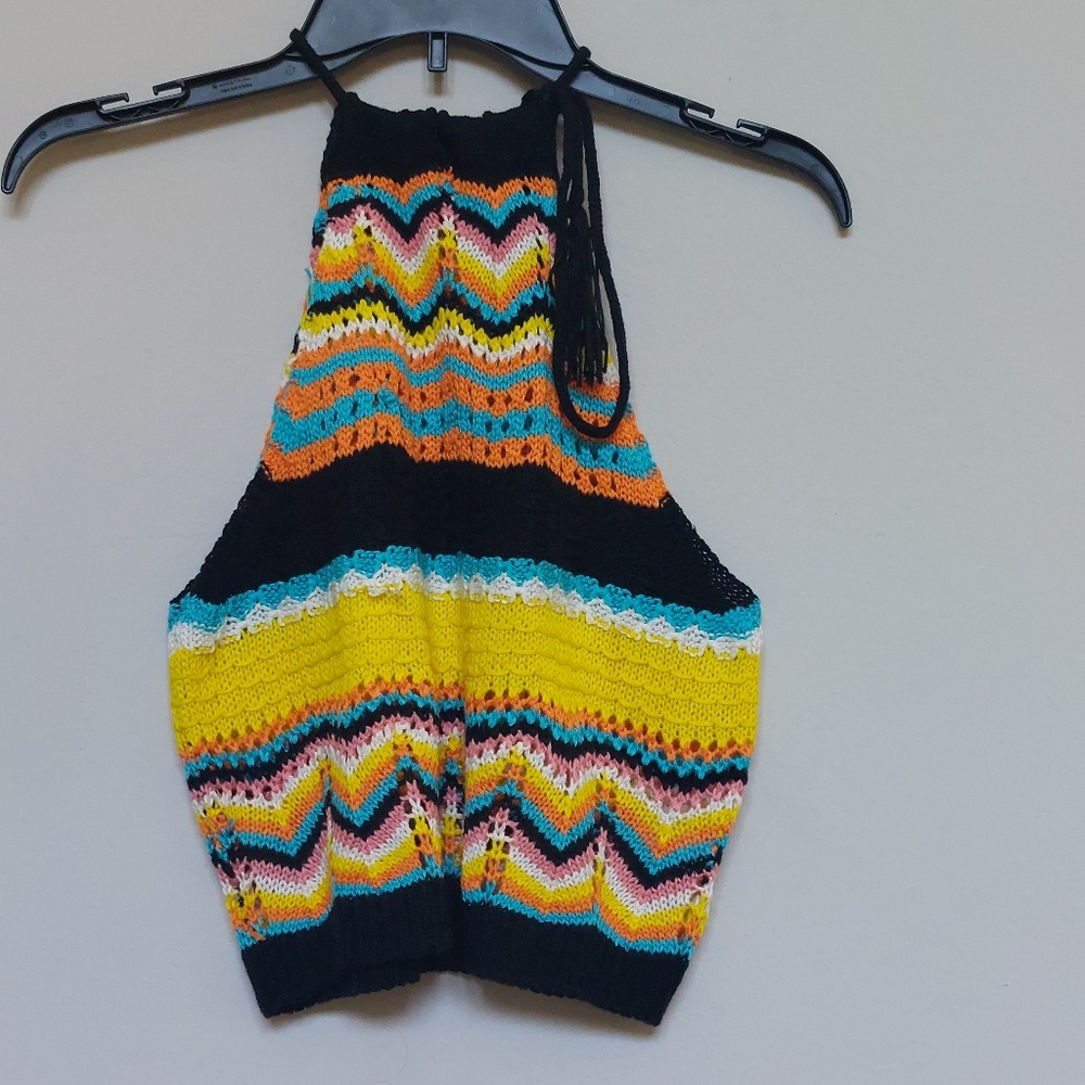 Jolie & Joy Women's Multicolor Crop Knit Tank Top Size Medium NWNT